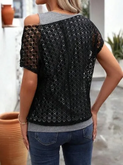 Everyday Short-Sleeve Lace-Detail T-Shirt