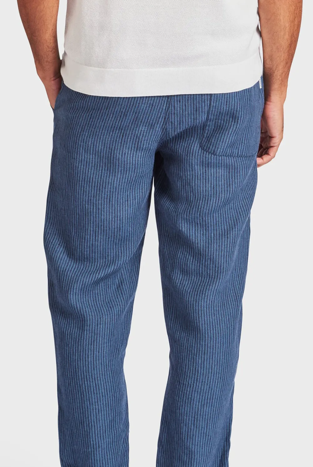 Striped Linen Cropped Pant