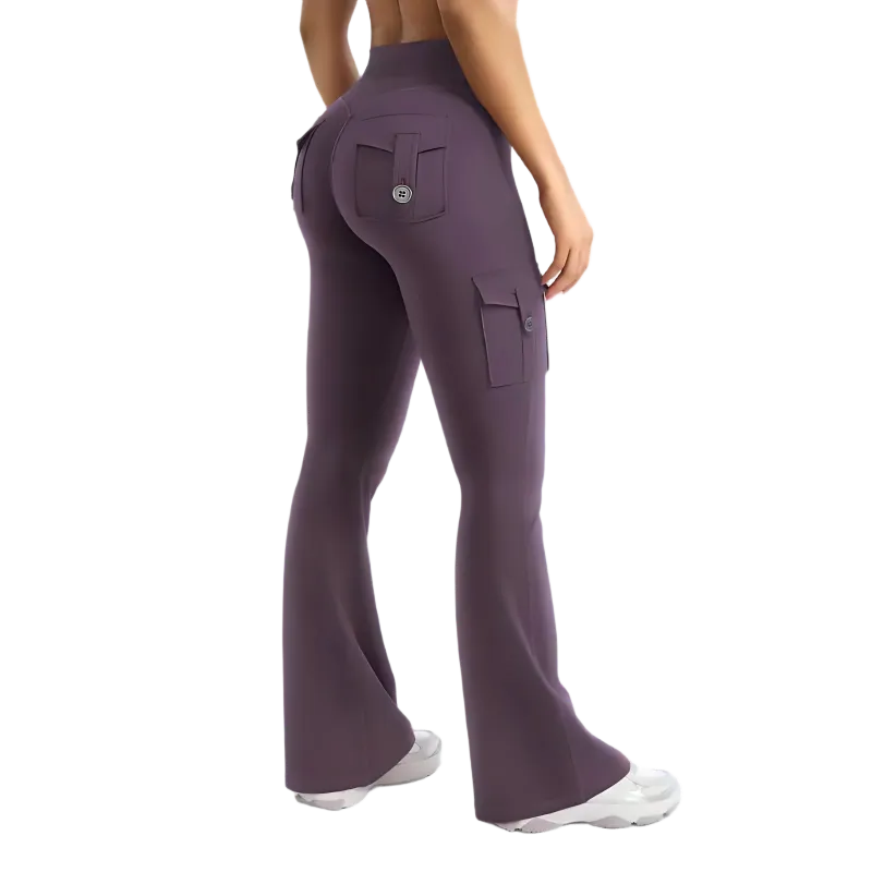 Women's High Waisted Scrunch Flare Yoga Leggings with Pockets