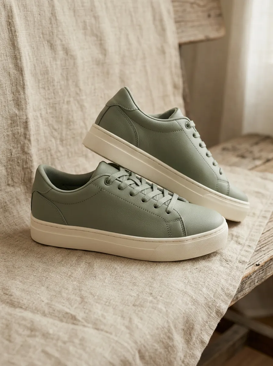 Women's Minimalist Solid Color Urban Lace-Up Skate Shoes