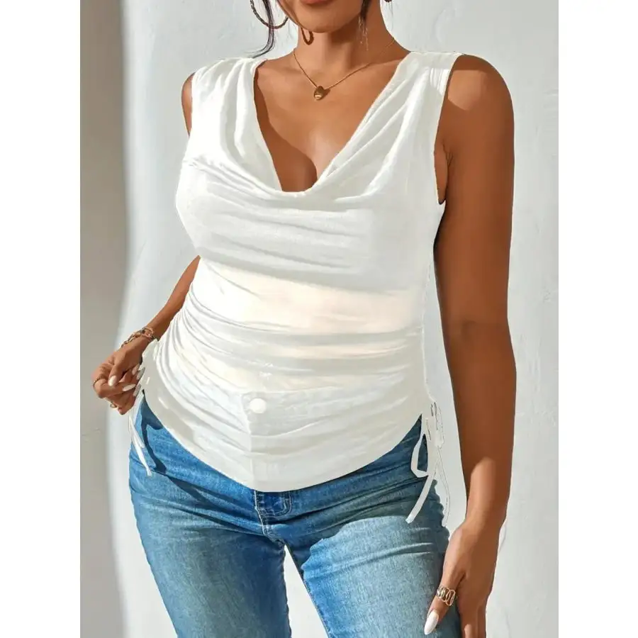 Side Drawstring Ruched Tank