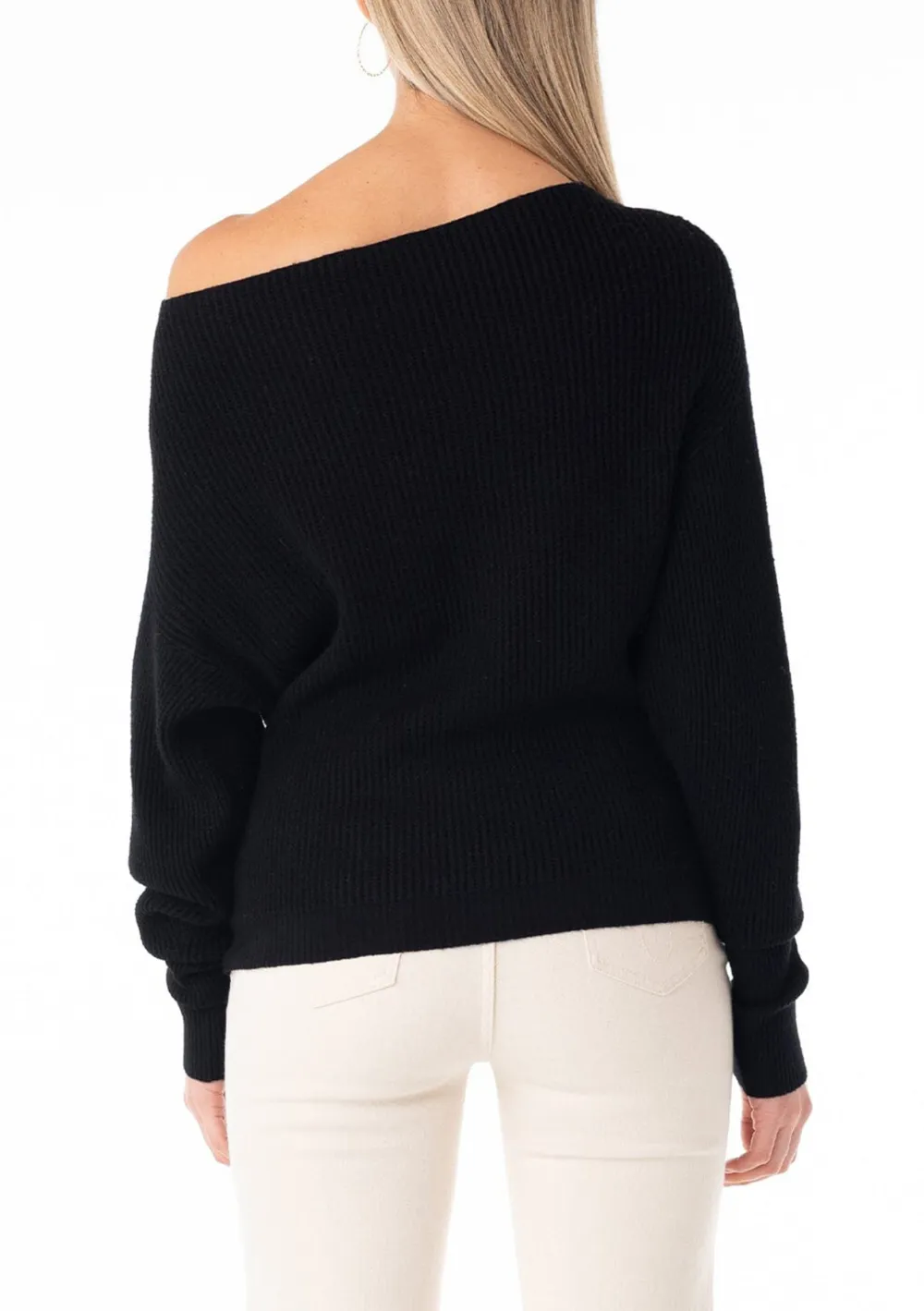 Ribbed Off Shoulder Long Sleeve Sweater