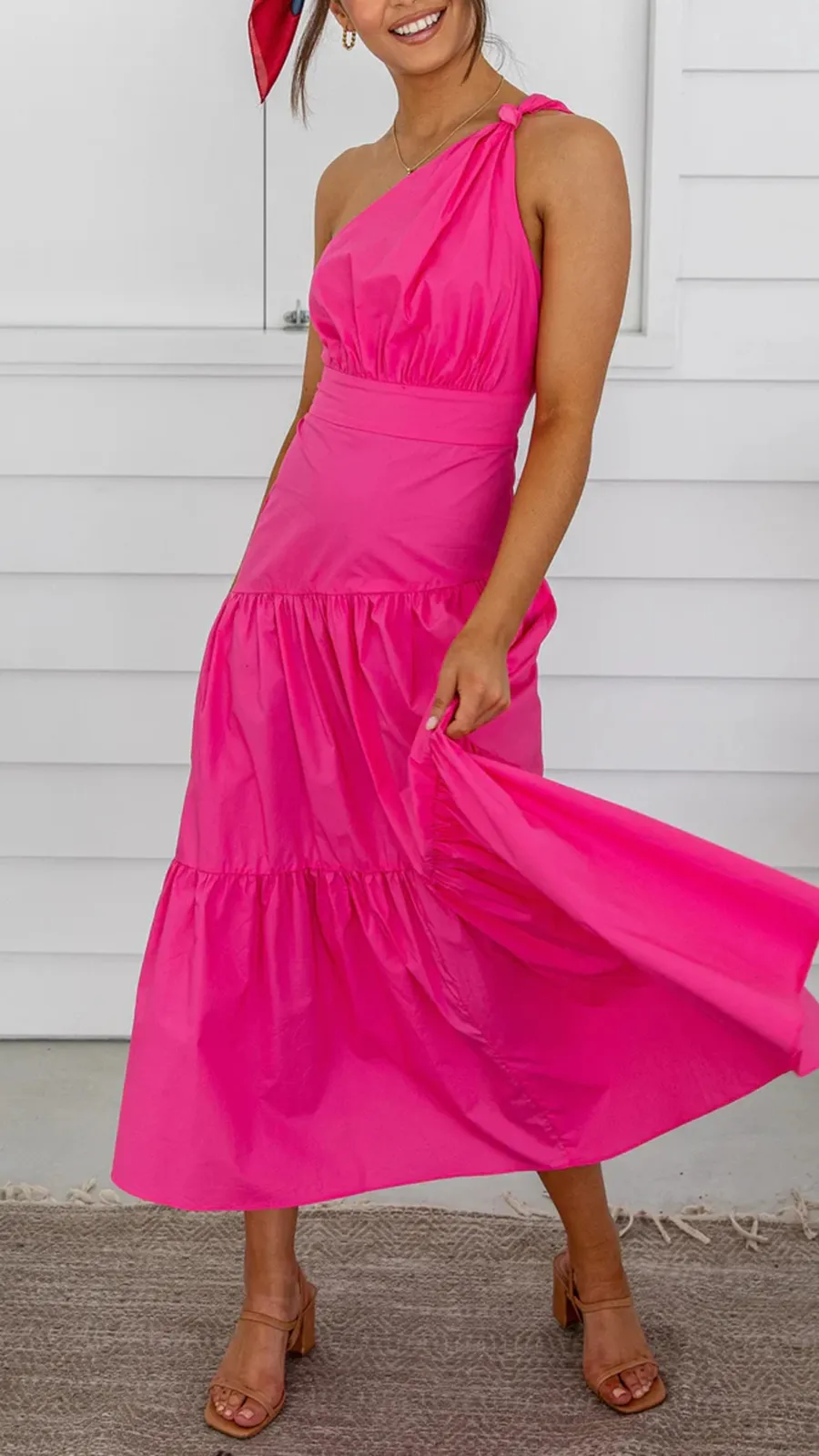 Knot Detail In Shoulder Strap Dress