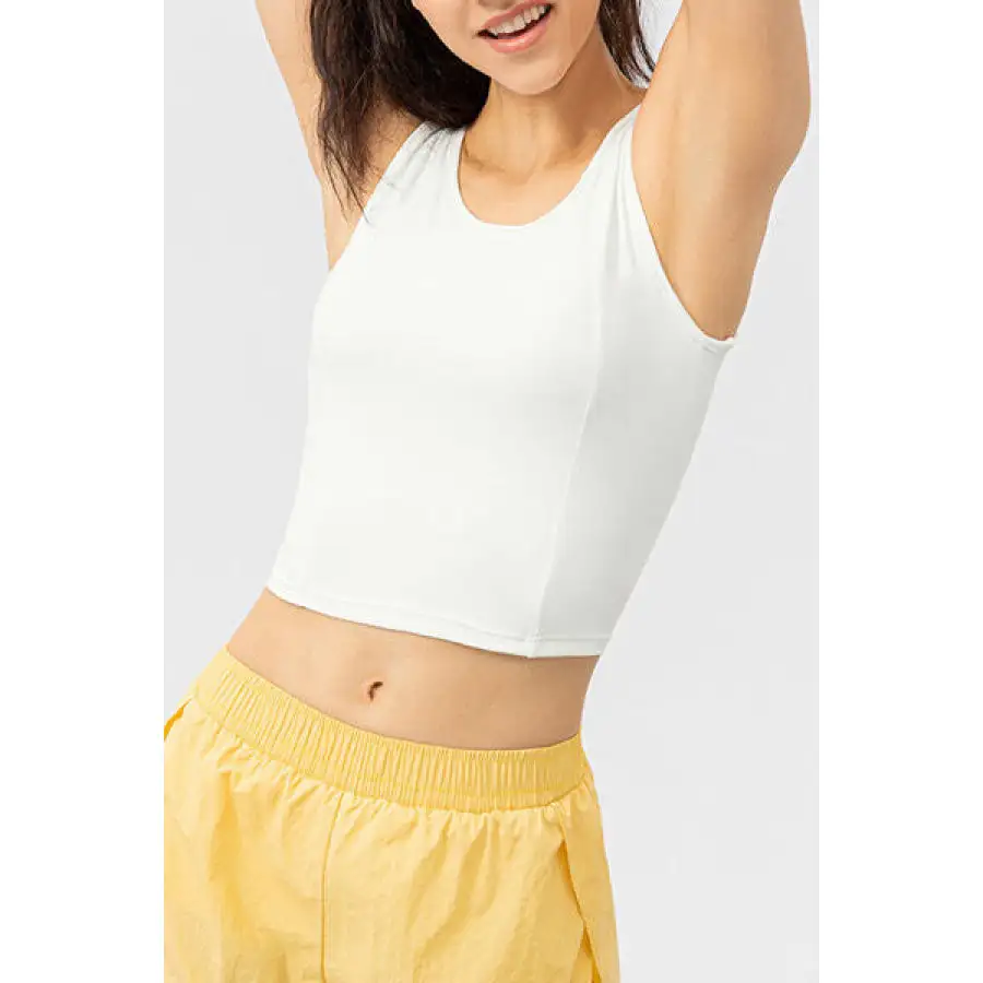 Round Neck Wide Strap Active Tank