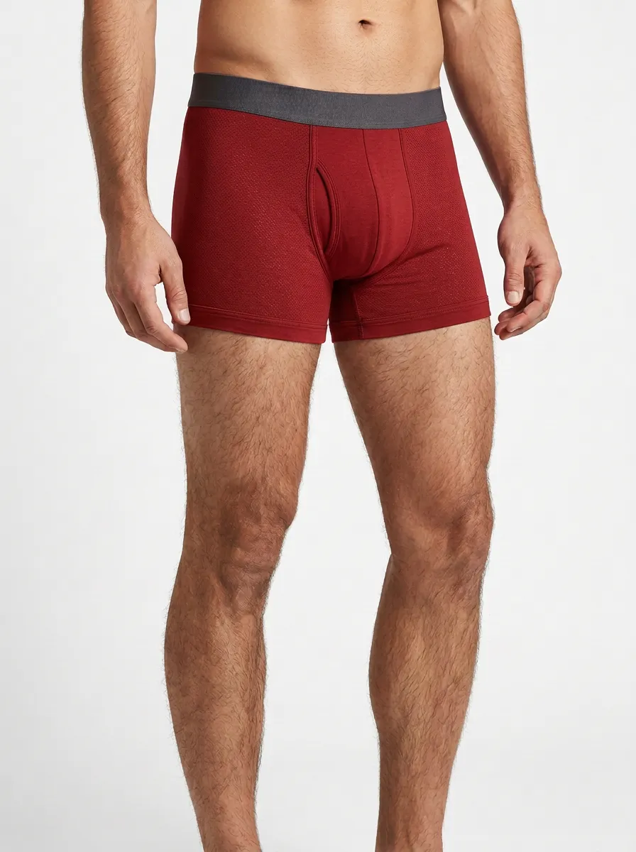 Men's Grey Solid Minimalist Printed Boxer Briefs