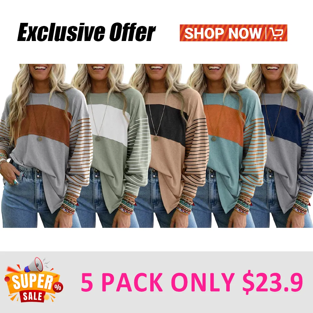 Womens Casual Color Block Shirts