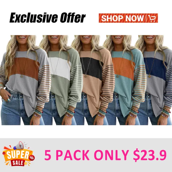 Womens Casual Color Block Shirts