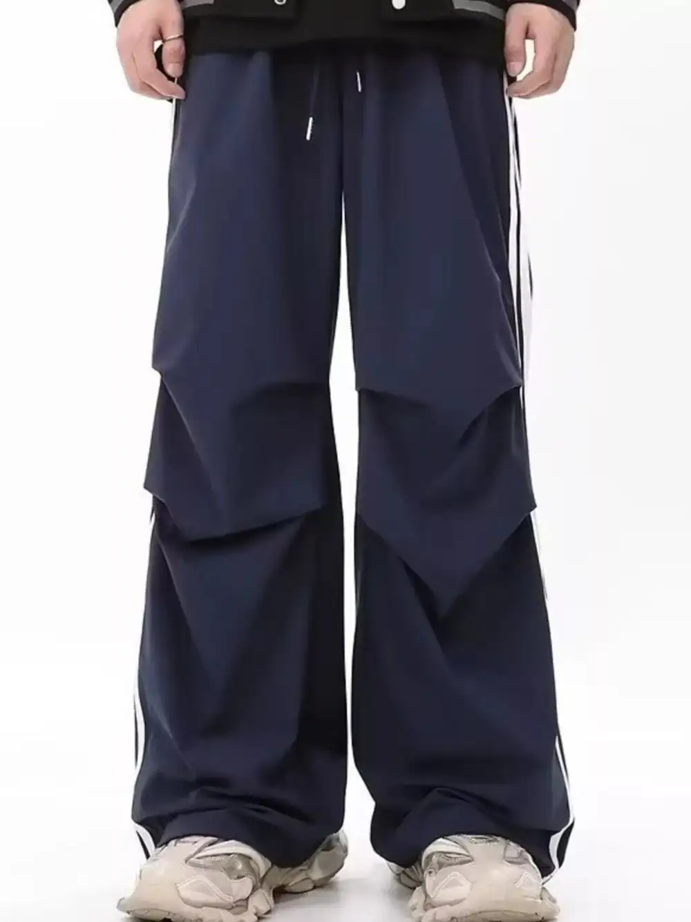 Men's Plus Size Wide Leg Striped Pants