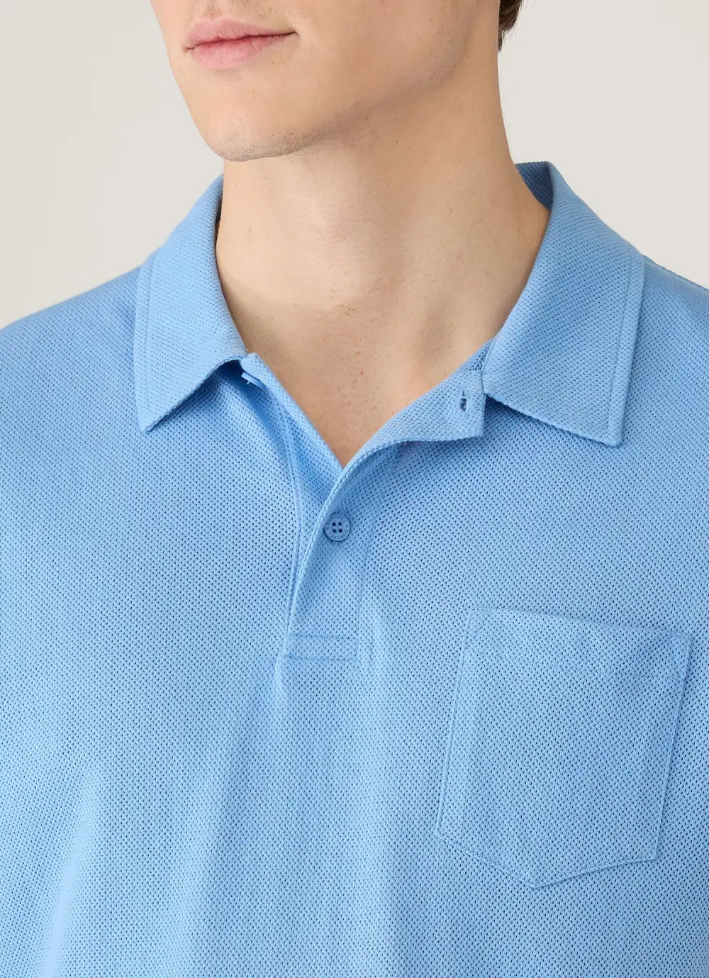 Clean Weekend Slim Fit Mesh Cotton Short Sleeve Polo Shirt