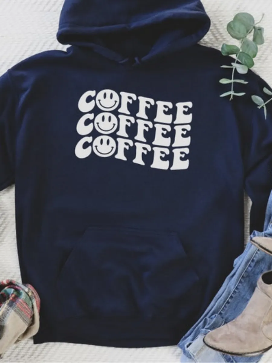 Coffee Letter Graphic Hoodie