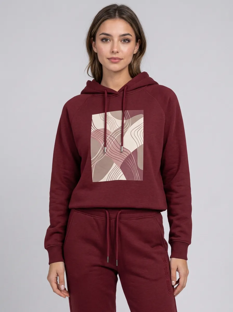 Women's Dusty Rose Solid Hoodie & Pants Set
