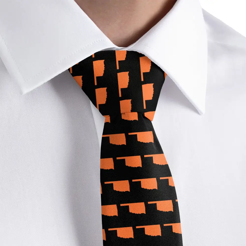 Modern Outline Emblem Statement Necktie