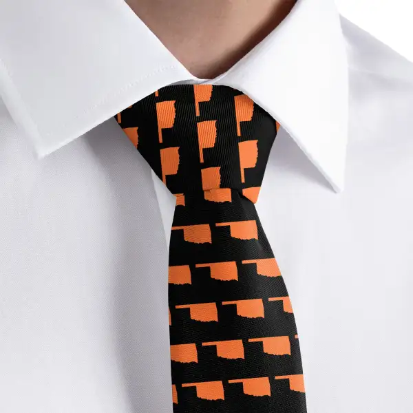 Modern Outline Emblem Statement Necktie