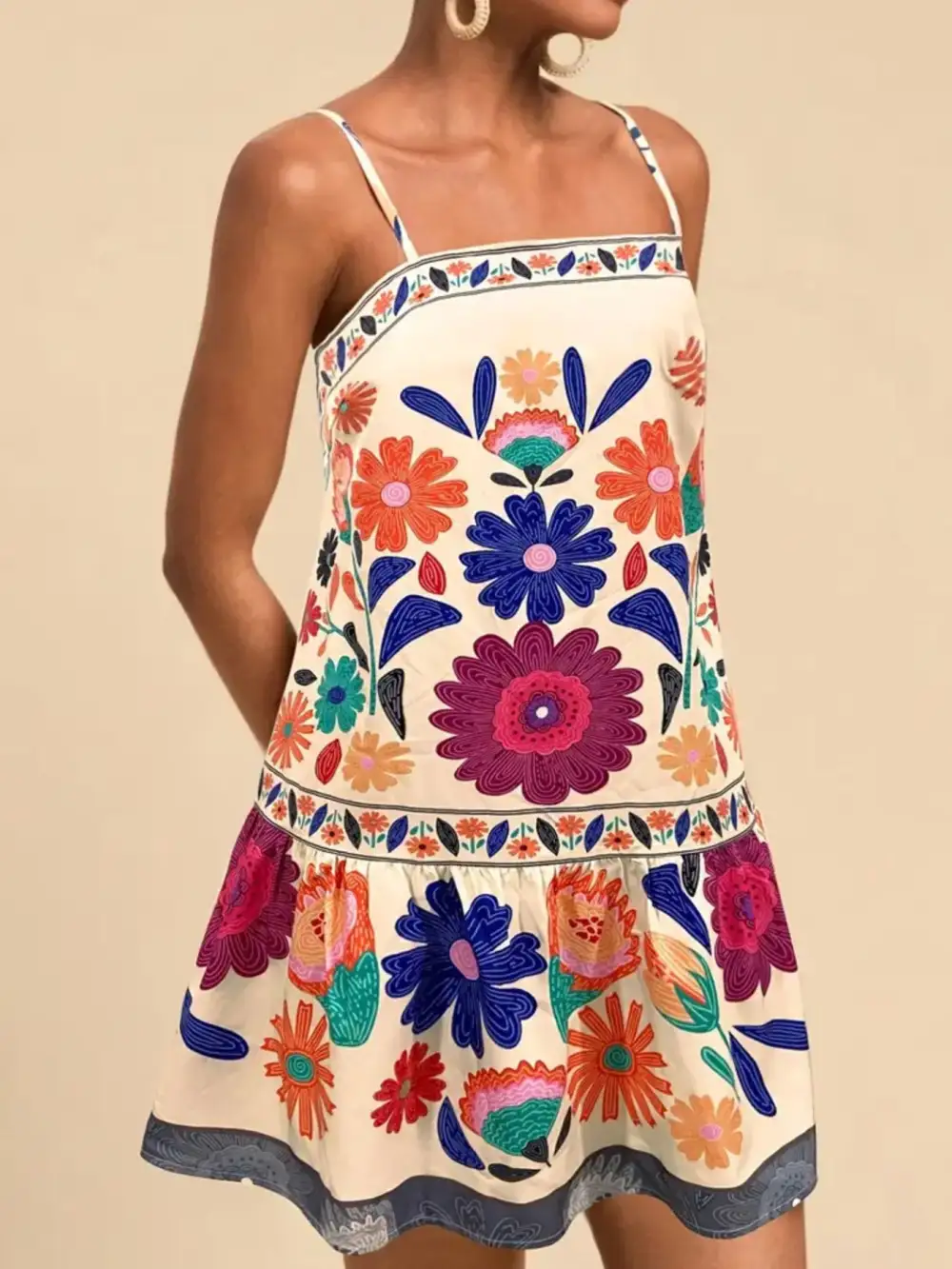 Print Sleeveless Mini Dress