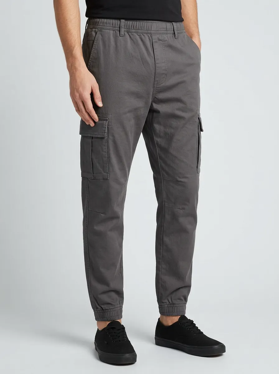 Streetwear Elastic-Waist Jogger Men's Cargo Pants