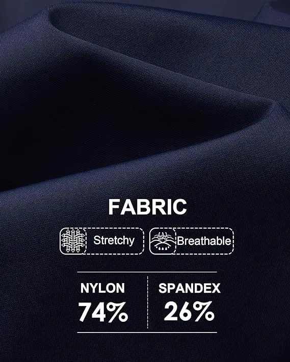 Men's No-Iron Stretch Dress Pants | Expandable Waist Flat Front Golf Pants for Business & Casual Wear