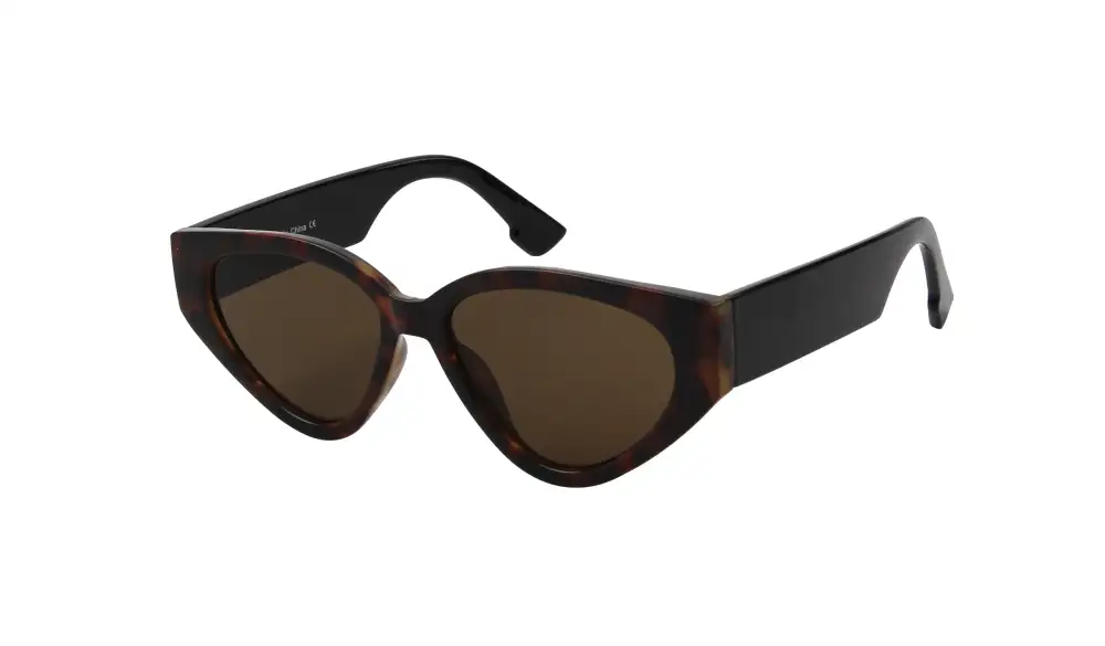 Layered Cat Eye Round Frame Sunglasses