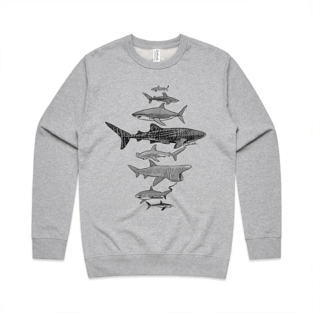 Simple shark pattern versatile casual sports shirt