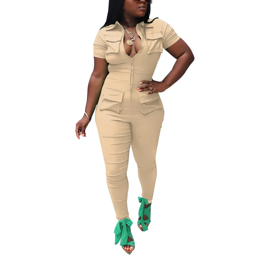 Camouflage Cargo Pocket Jumpsuit