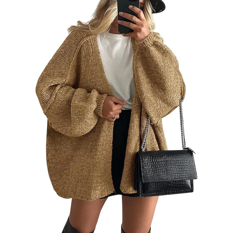 Women's Oversized Cardigan Sweater Fall Long Lantern Sleeve