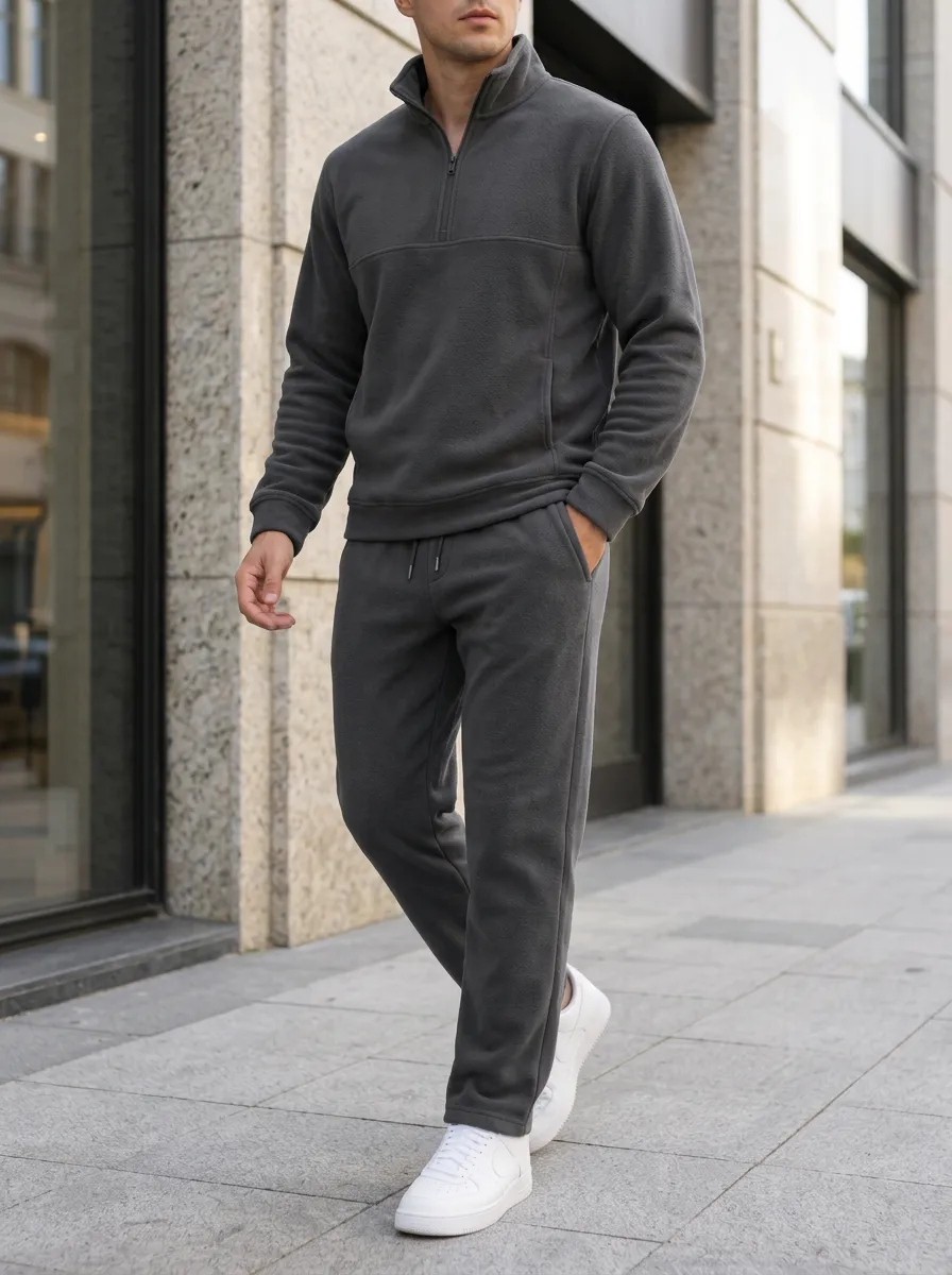 Men's Weekend Quarter-Zip Fleece Pullover and Joggers Set