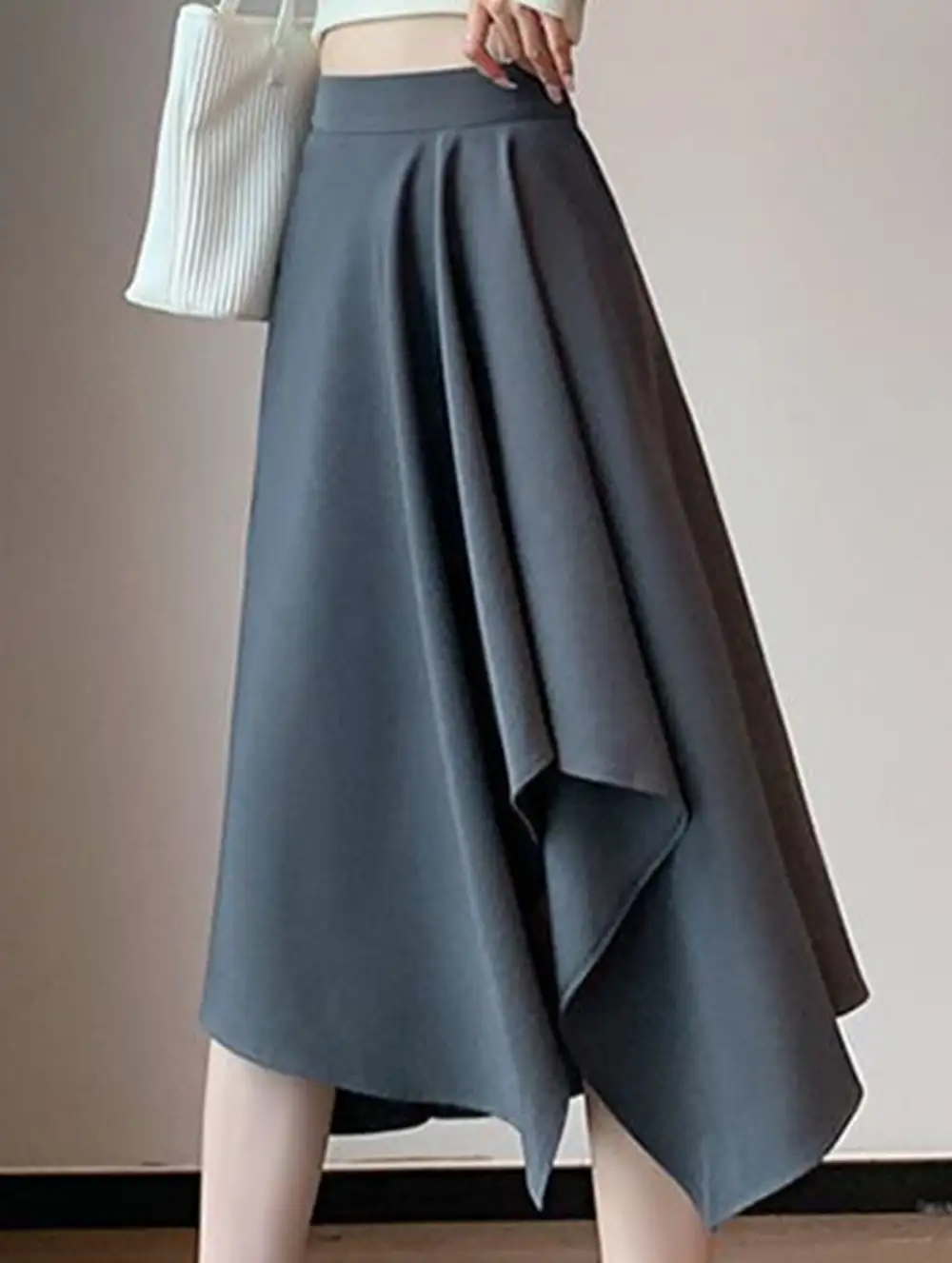Irregular A-Line Midi Skirt