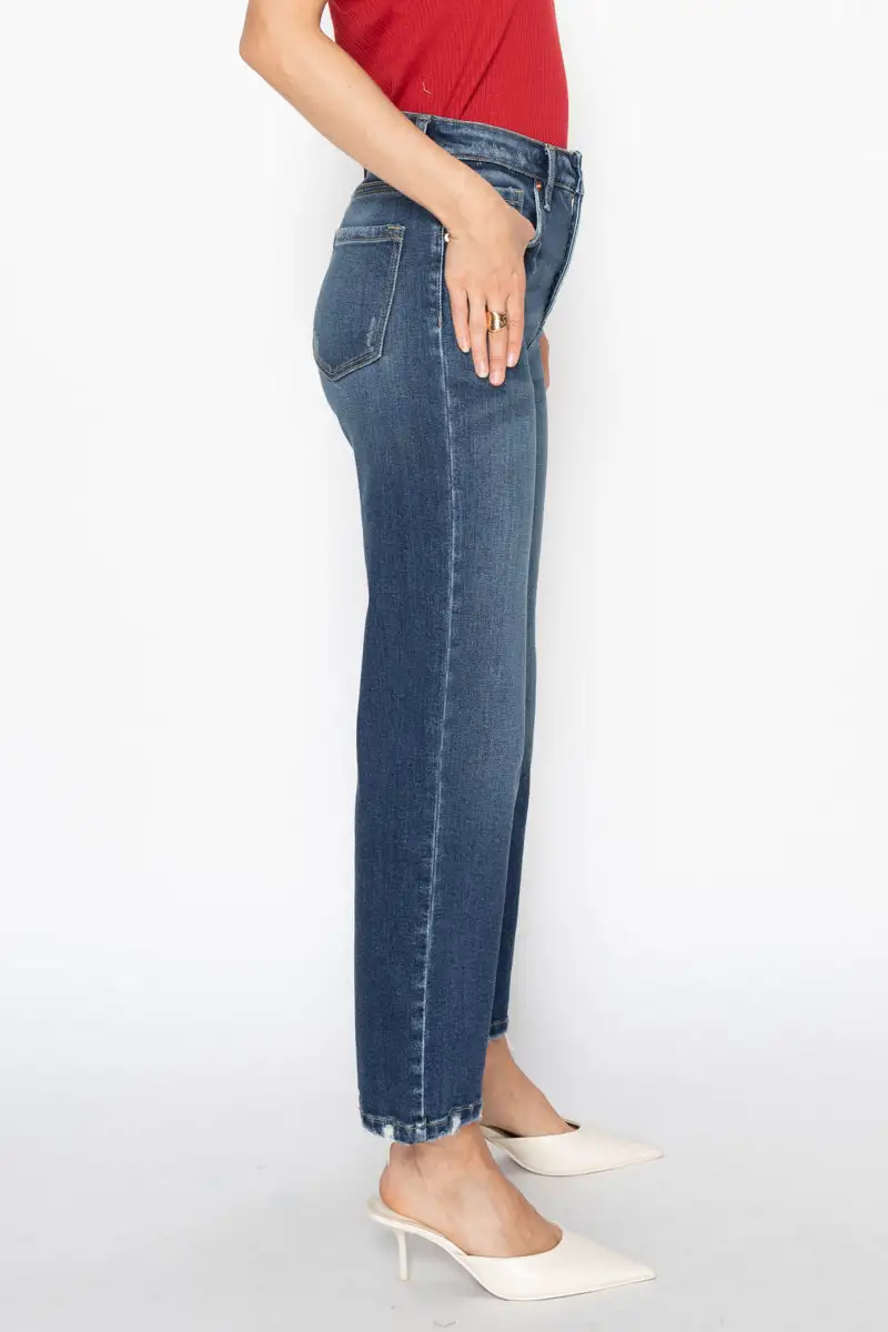 Easygoing High Rise Straight Leg Relaxed Denim Jeans