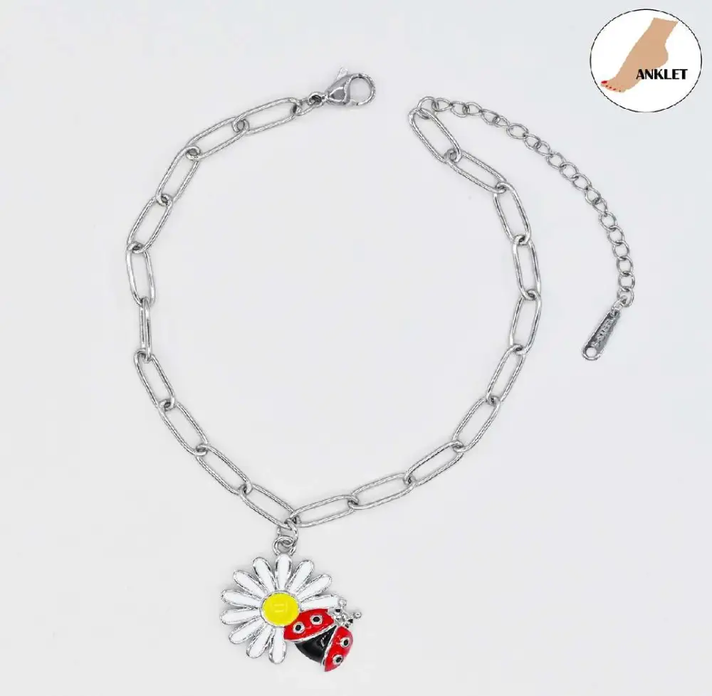 Refined Flower Charm Anklet