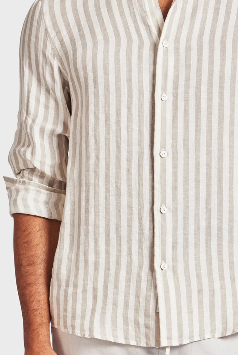 Striped Linen Button Down Shirt