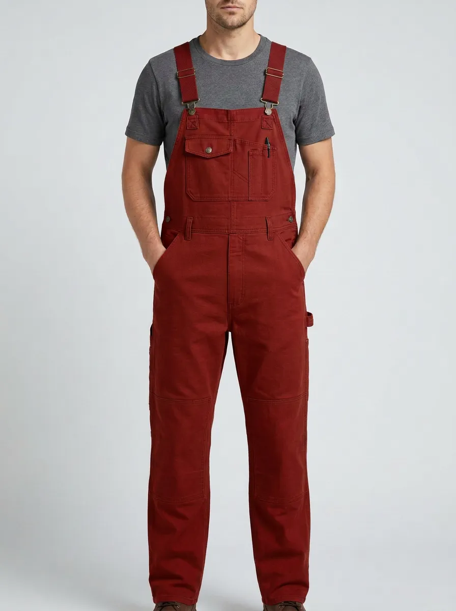 Men's Utility Multi-Pocket Bib Work Overalls