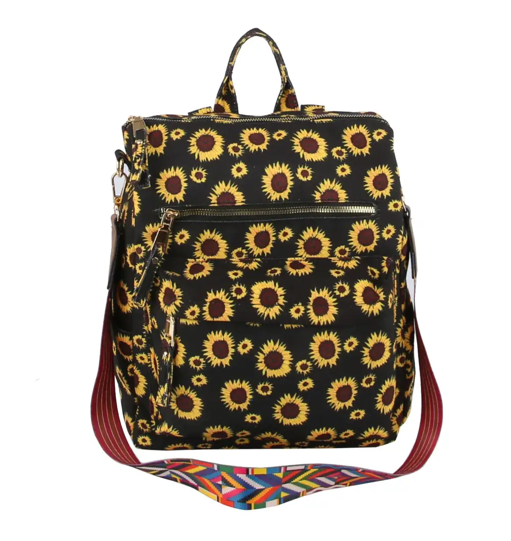 Floral Print Guitar Strap Backpack