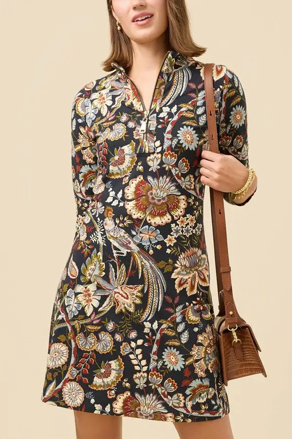 Multi Color Floral Print Shirt Dress
