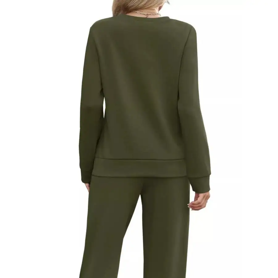 Casual Long Sleeve Top and Pants Set