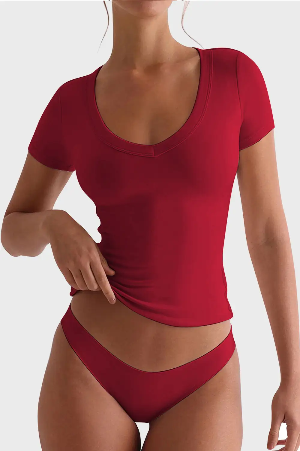 Scoop-Neck Short-Sleeve T-Shirt