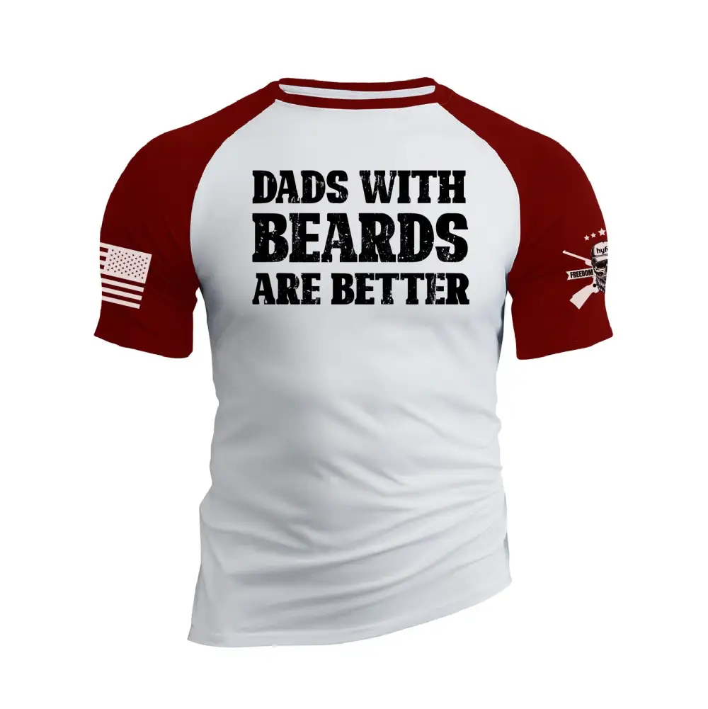 DADS WITH BEARDS ARE BETTER RAGLAN GRAPHIC TEE