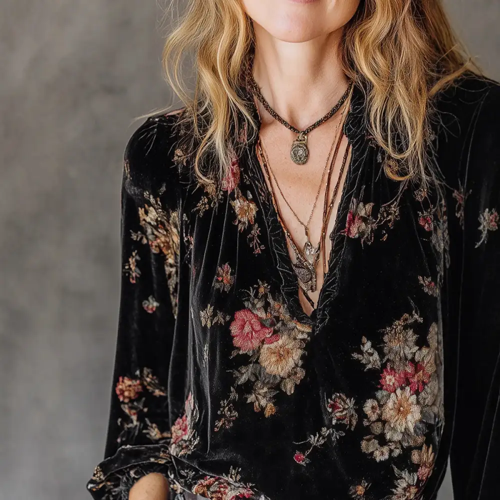 Long Sleeve Velvet Casual Dress