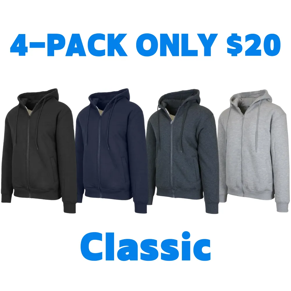 Men's Regular Fit Heavyweight Sherpa Fleece Lined Hoodie & Shacket