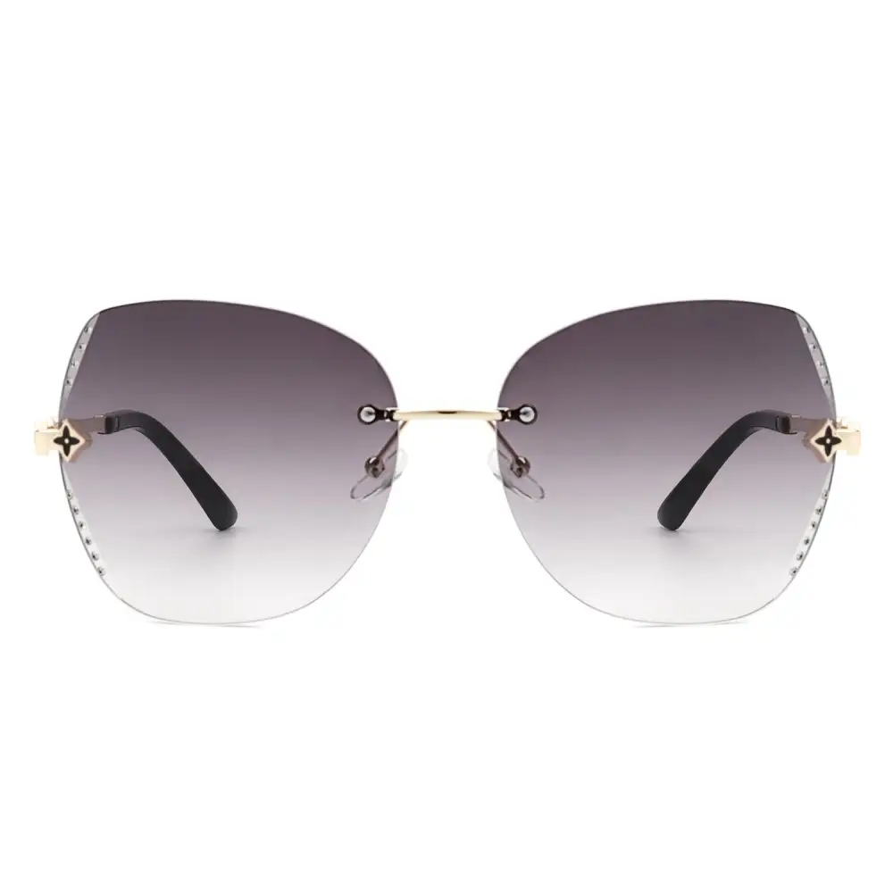 Cozy Rimless Butterfly Frame Sunglasses