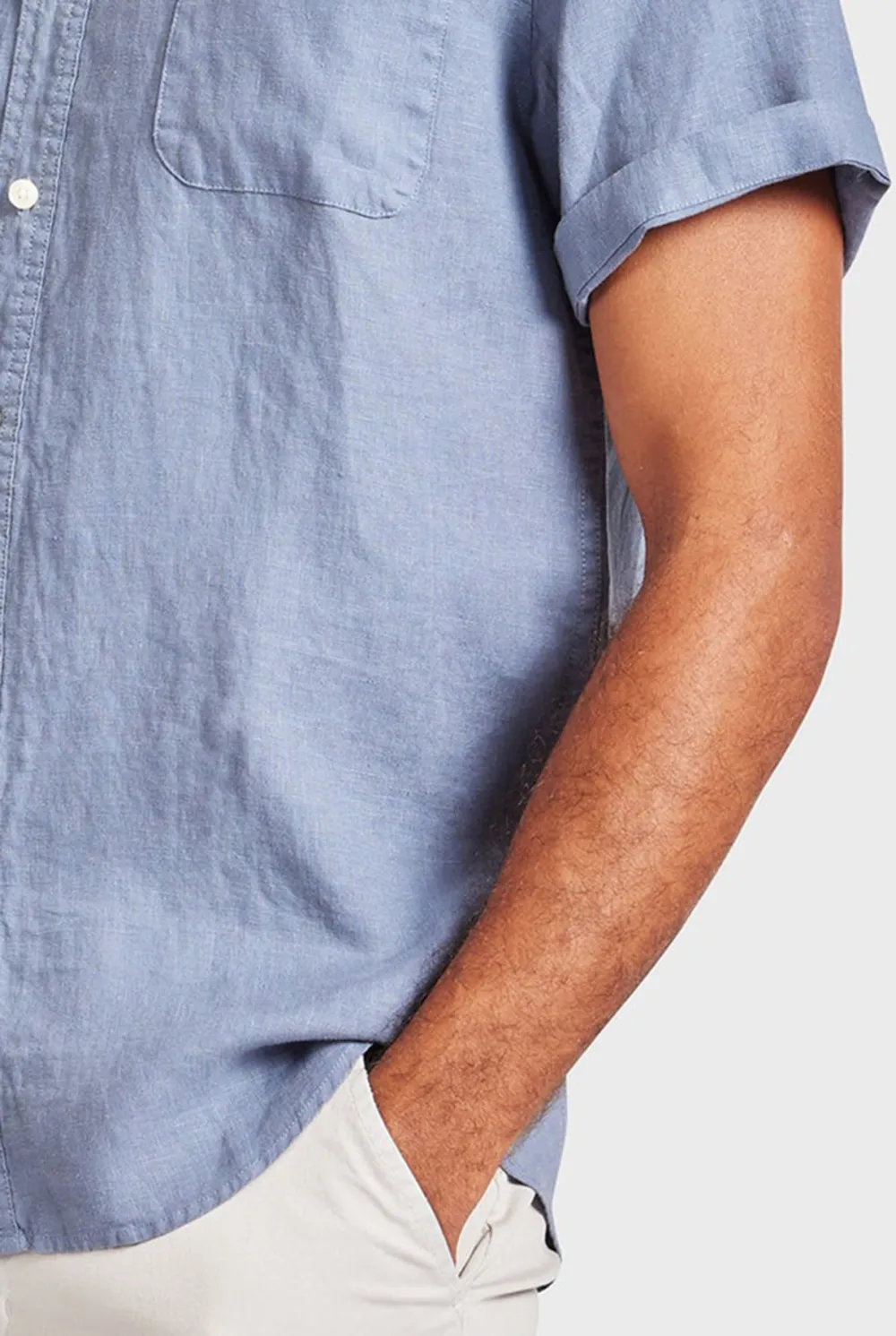 Dutch Blue Linen Short Sleeve Shirt