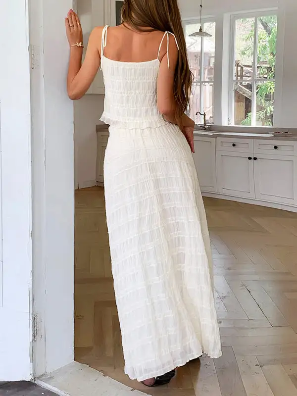Tie Front Cropped Coordinated Set
