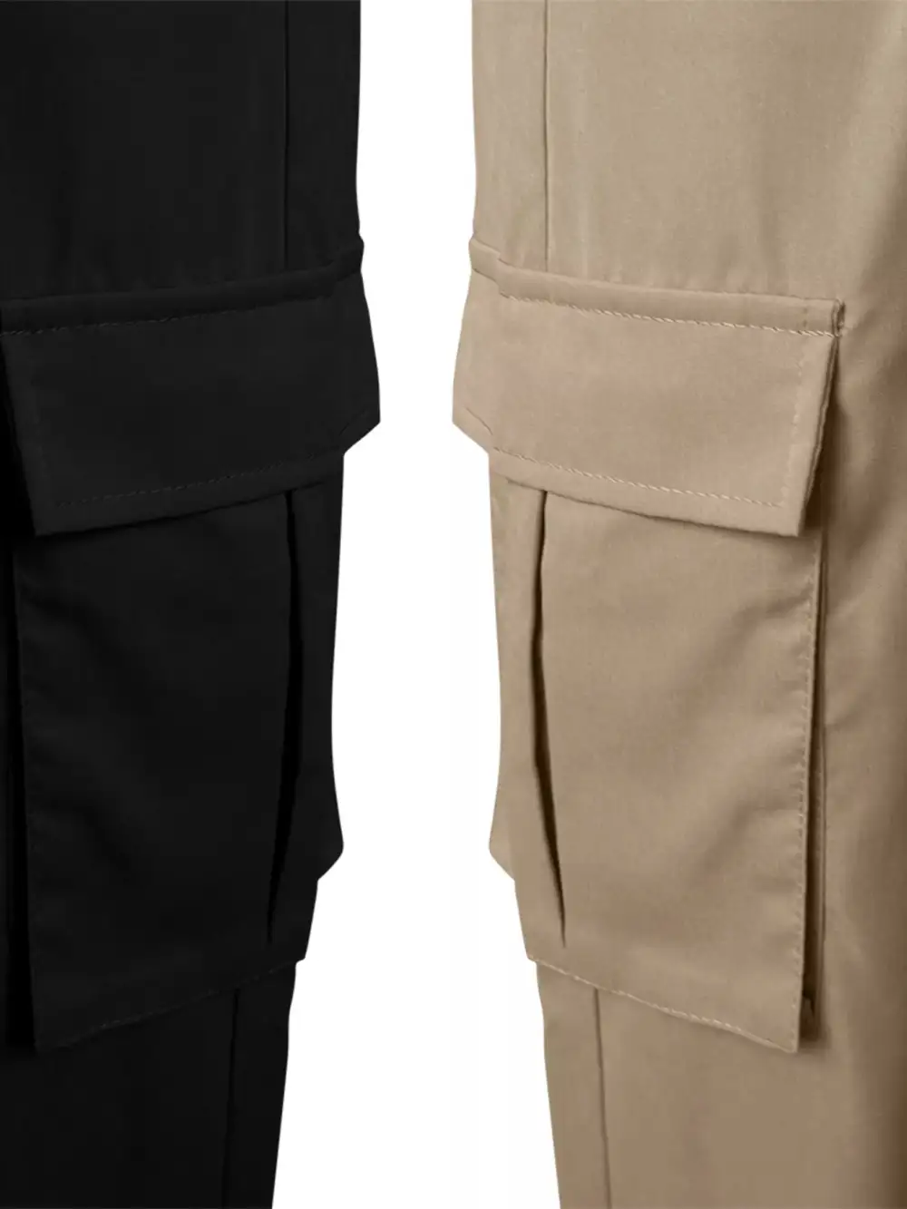 Piece Elastic Waist Cargo Pants