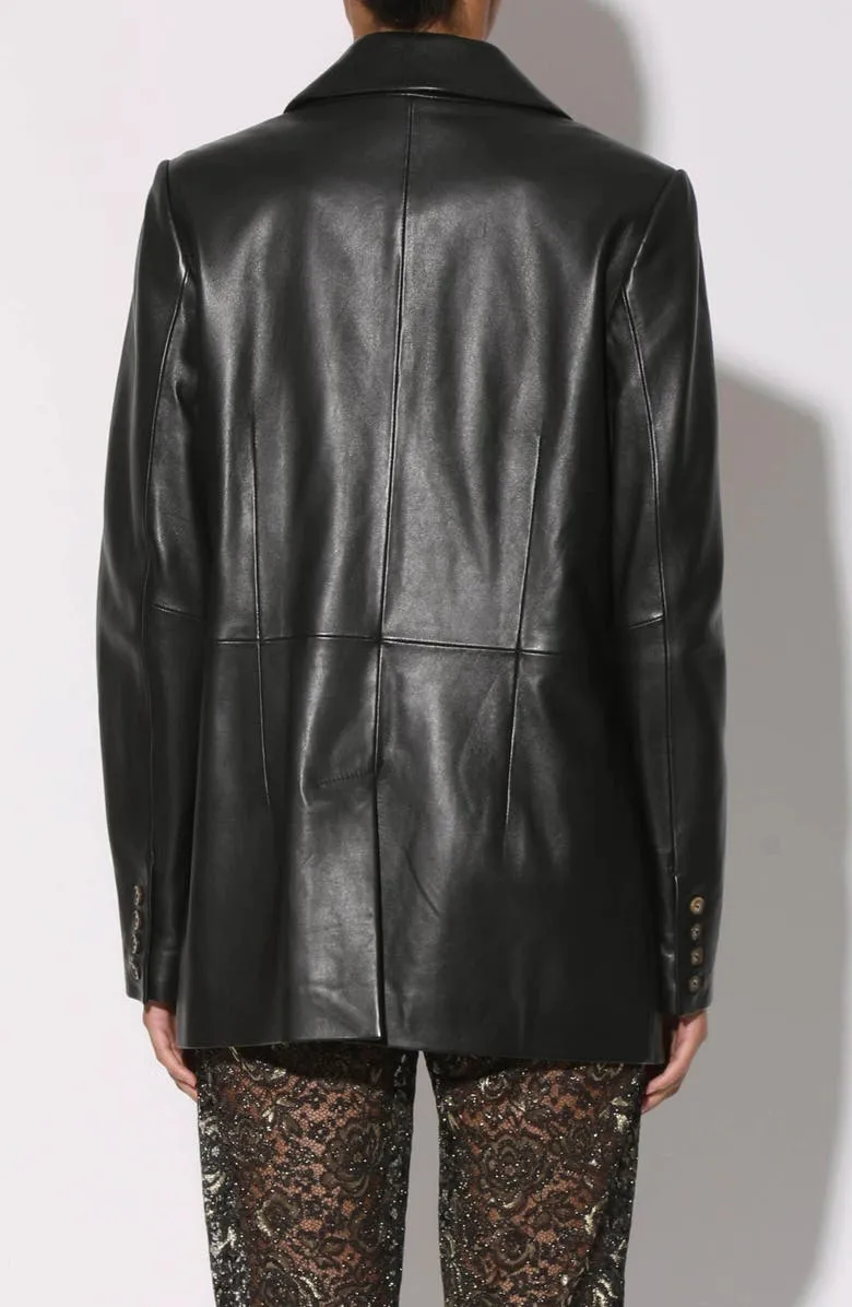 Classic Tailored Leather Blazer