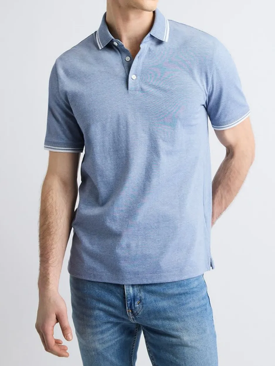 Blue Casual Style Short-Sleeve Polo