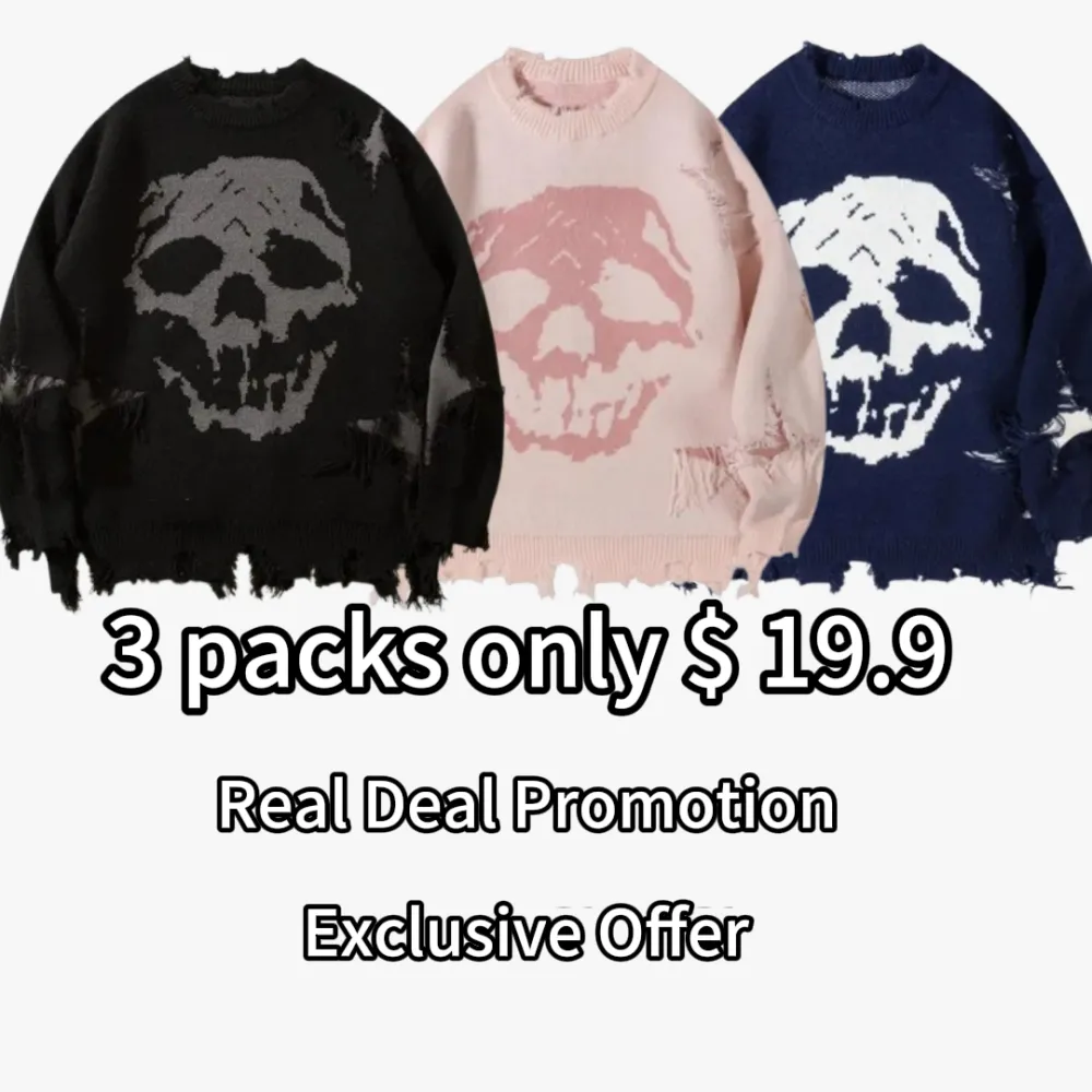 Men's Ripped Drop Shoulder Sweater, Loose Casual Street Soft Comfy Long Sleeve Round Neck Jumper for Fall