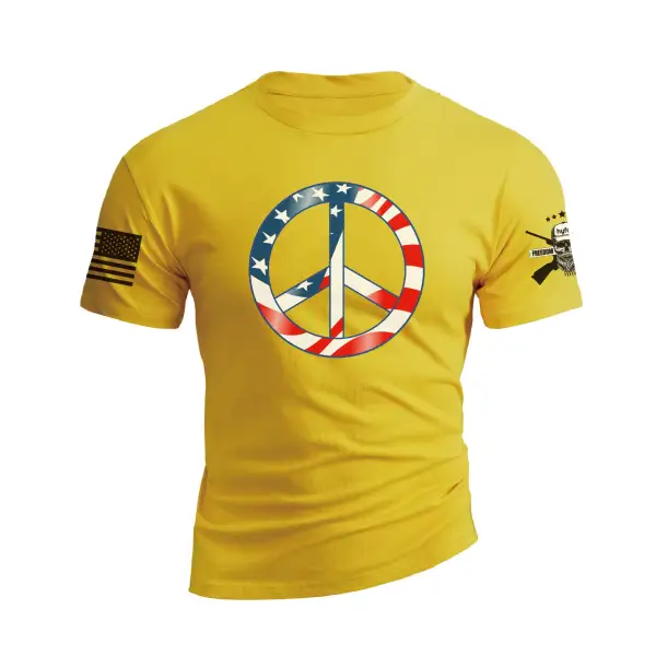 USA FLAG LOVE PEACE GRAPHIC TEE