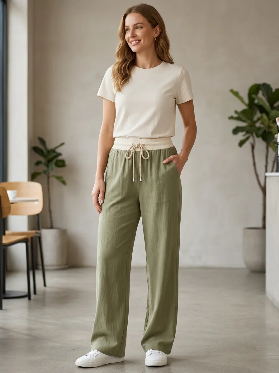 Women's Urban Casual Adjustable Drawstring Waist Pants