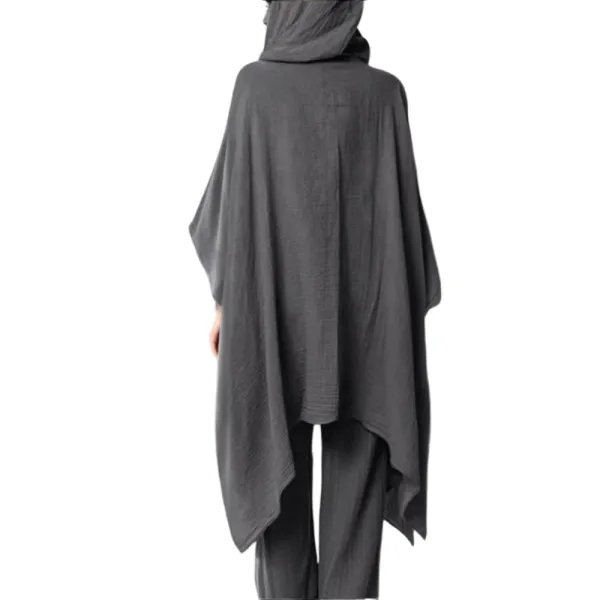 Women's Two-Piece Casual Set, Wide-Leg Pants & Loose-Fit Cardigan Jacket