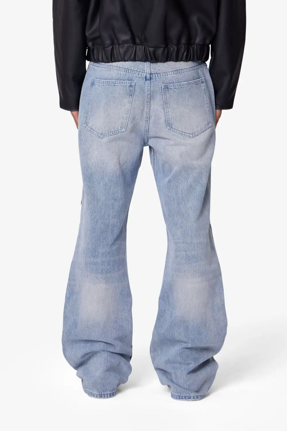 Relaxed Cross Detail Denim Jeans