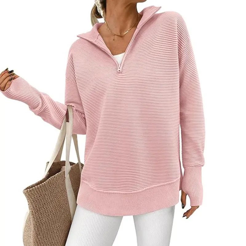Ultimate Cozy V-Neck Ribbed Knit Pullover – All-Season Comfort & Style