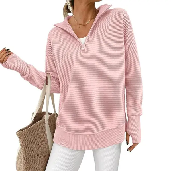 Ultimate Cozy V-Neck Ribbed Knit Pullover – All-Season Comfort & Style